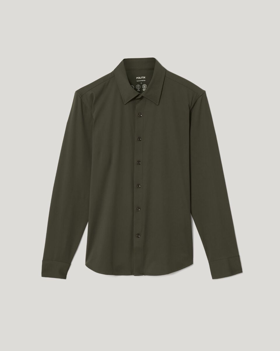 Slim Travel Shirt, Khaki, hi-res